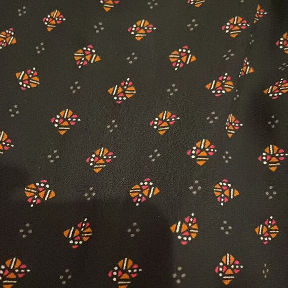 Loft Navy Print Mixed Media Blouse small - Picture 6 of 6